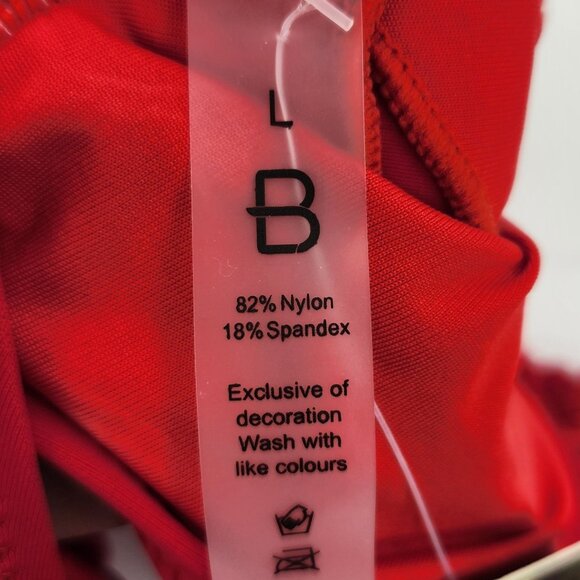 Red Cutout One-Piece Swimsuit Adjustable Straps Blooming Lily Womens Size L - Picture 2 of 5